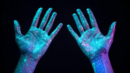 bacteria on hand in uv light