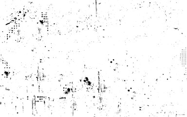 Halftone distressed overlay with rough textures. Abstract dotted pattern with grain effects. Black and white grunge dot vector texture.