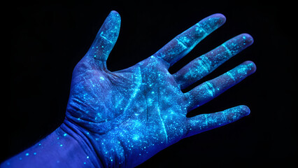 bacteria on hand in uv light