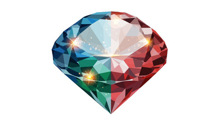 Fototapeta premium A vibrant diamond illustration showcasing intricate facets and sparkling reflections from a top viewpoint