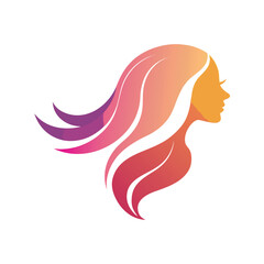 Elegant Woman Silhouette with Flowing Hair, Representing Beauty and Style