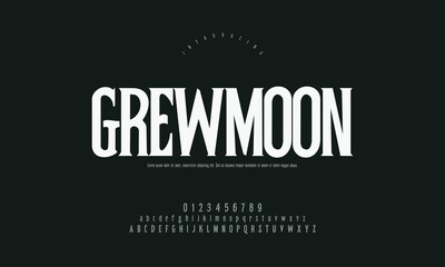 Obraz premium Grewmoon Modern Condensed Serif Font - Bold High-Contrast Typography for Movie Posters, Editorial Headlines, and Vintage Branding