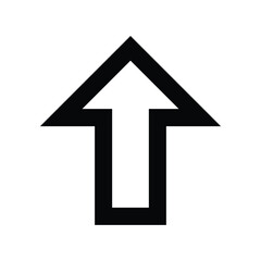 Fototapeta premium A black arrow pointing upwards on a white background