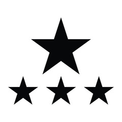 Obraz premium A set of four black stars on a white background for rating or symbol use