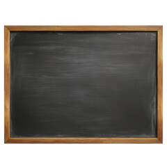 Fototapeta premium Empty vintage wooden framed black chalkboard isolated on transparent background