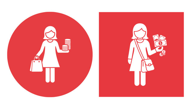 Gender equality business silhouette icons for parity and inclusion