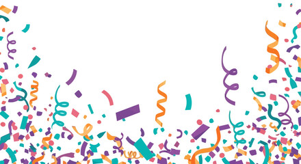 Fototapeta premium Festive Confetti and Streamers Background - Celebration Party Event