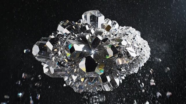 Dazzling Crystal Shards Scatter and Reform