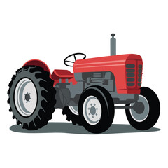 Obraz premium red tractor isolated on white