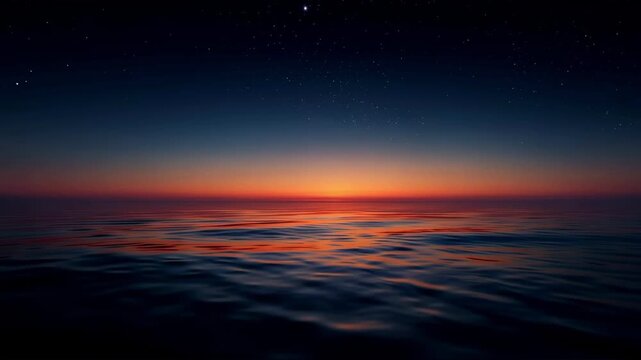Glowing ocean waves roll under a vivid sunset sky, creating a dramatic and warm seascape with reflections of orange, red, and gold tones across the water. Slow motion aerial view