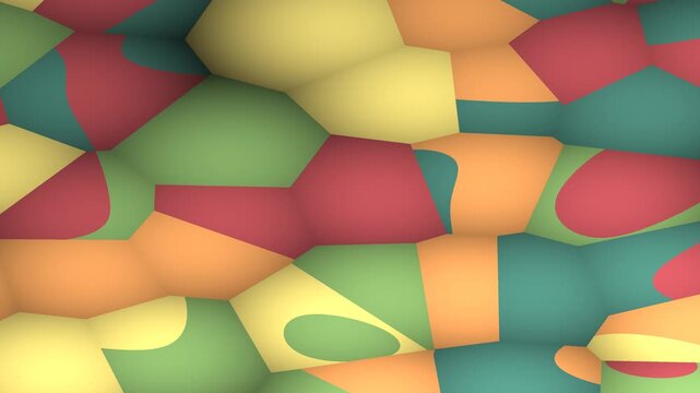 Abstract Colorful Voronoi Pattern Animation Loop Background.