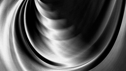 prestige black white gradient abstract background with overlapping curved lines creating the illusion of movement like a close-up of an engine turbine and a smooth, even texture of fine spots (noise) © maskam