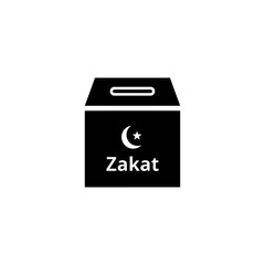 Zakat donation box icon, isolated on transparent background, representing charity and Islamic giving