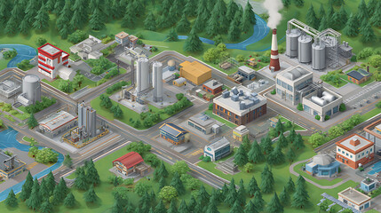 aerial view of residential area