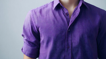 young man in a purple shirt