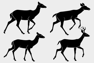 Obraz premium “Running Horse Silhouettes Set Black Stallion Vector Illustration Collection”
