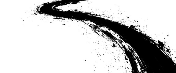 Naklejka premium Vector dynamic tire tracks black tire tracks grunge texture on white background