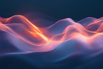 Obraz premium Vibrant waves of color flowing in a seamless gradient against a dark background