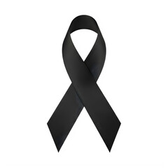 3d rendered black ribbon symbolizing awareness and support for various causes