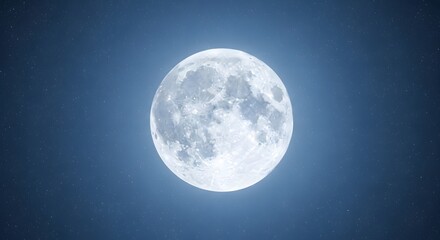 Fototapeta premium A full moon shines brightly in the dark night sky, illuminating the celestial expanse with its ethereal glow