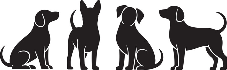 Set of Dog logo. Icon design. Template elements