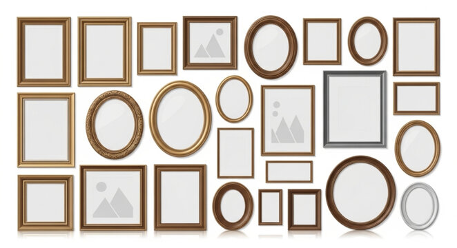 Collection of assorted picture frames.