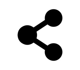 A simple black icon of connected circles on a white background