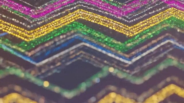 Vibrant glittery zigzag lines create a dynamic abstract background pattern