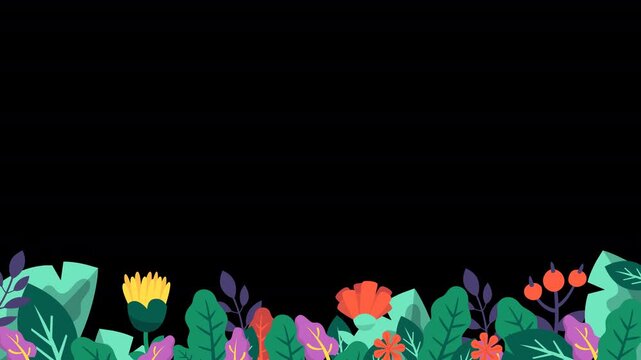 Animated Floral Bottom Border with Transparent Background for Women&rsquo;s Day Video