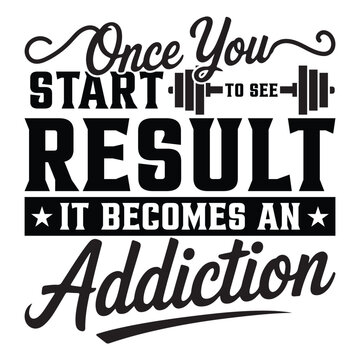 Start to see result gym quotes vector