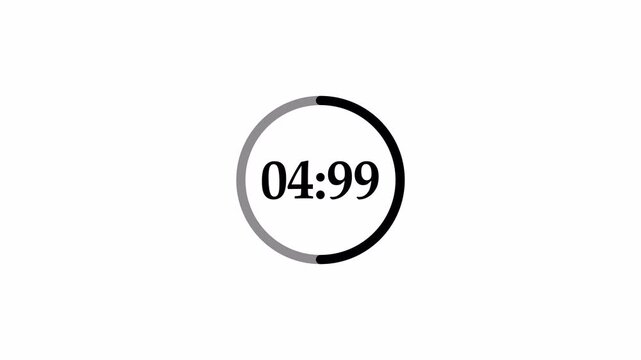 Circle countdown timer ten  second  animation from 10 to 0 second animation on transparent  background , 10 second countdown timer, Countdown with alpha channel