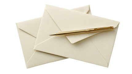 Elegant envelopes with gold pen correspondence stationery luxury communication concept high resolution
