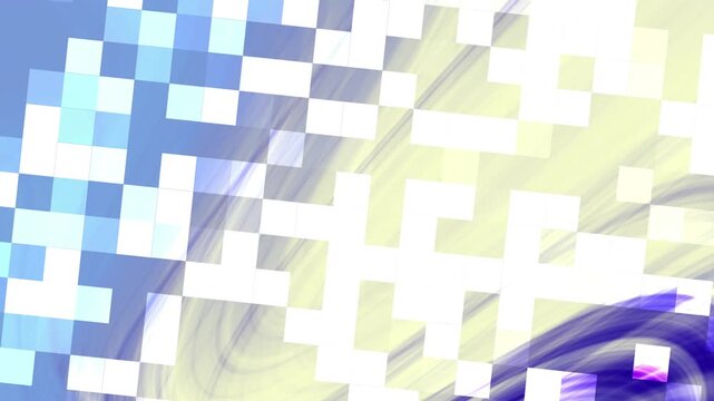 Abstract Pixelated vertical social media blank element Background with Blue and Yellow Hues, 4k video animation grainy noise texture background..