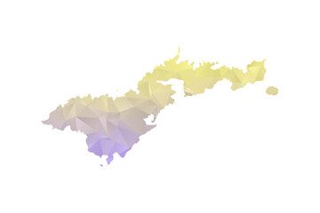 American Samoa Map - Polygon Style Vector Illustration in Yellow and Lavender Gradient, Low Poly Geometric Design, Isolated on White Background for Infographics and Projects © Whatever