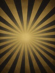 Obraz premium Radial lines in black and gold converge toward a bright center, creating a vintage sunburst effect, This design can enhance posters, advertisements, and invitations by adding a retro flair,