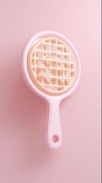Pink Waffle Maker on Pink Background - A Delightful Culinary Concept.