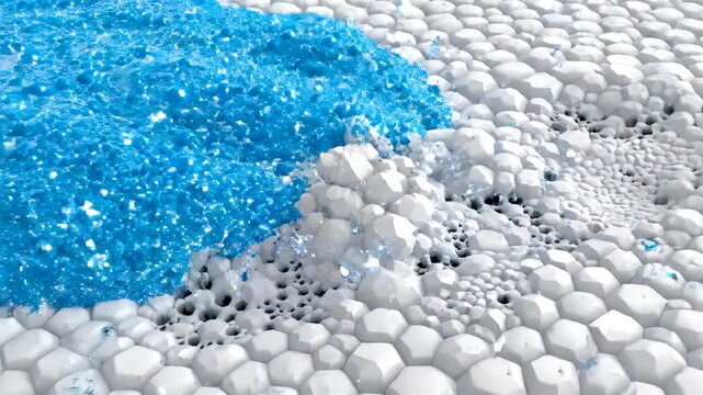 Tooth Enamel Remineralization Microscope Animation Showing Fluoride and Calcium Ions Rebuilding Hydroxyapatite Crystals for Strong, Shiny Teeth