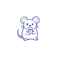 Adorable Cartoon Mouse Holding Coin