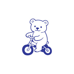 Teddy bear riding a bicycle illustration