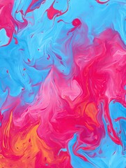 Fototapeta premium A vibrant abstract swirl of pink, blue, and orange hues creates a dynamic background, ideal for marketing materials, social media graphics, or artistic projects,