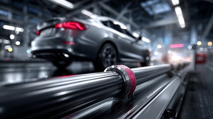 Fototapeta premium Car interior detail and equipment setup in automotive workshop for performance tuning