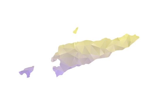 Timor Leste Map - Polygon Style Vector Illustration in Yellow and Lavender Gradient, Low Poly Geometric Design, Isolated on White Background for Infographics and Projects
