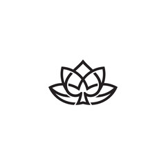 Lotus and Spade logo or icon design