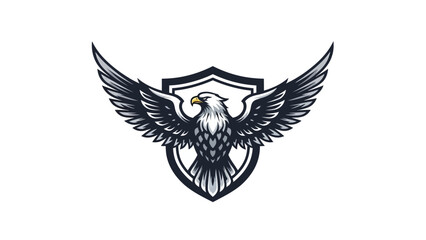 Obraz premium Black Eagle Shield Emblem Logo.