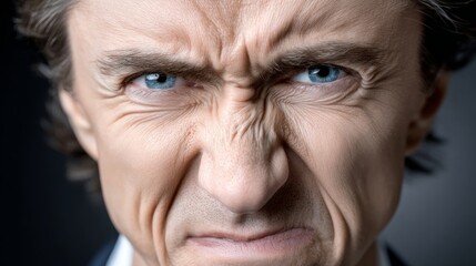 Person showing intense expression of anger and frustration in a close-up setting