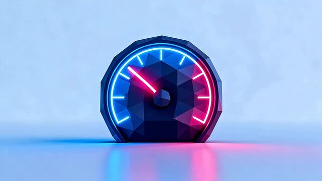 Abstract neon speedometer design