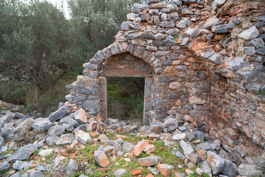 fortification of the Kelefa castle in Mani, Laconia, Greece