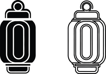 Obraz premium Black and white illustration of two identical pendant designs