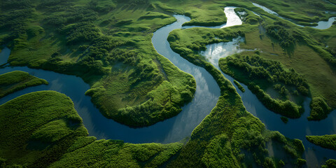 Aerial Winding River