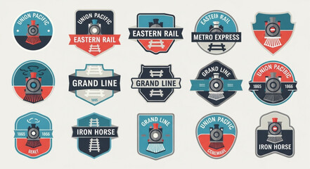 Collection of Vintage Train Emblems and Logos. © Dolar